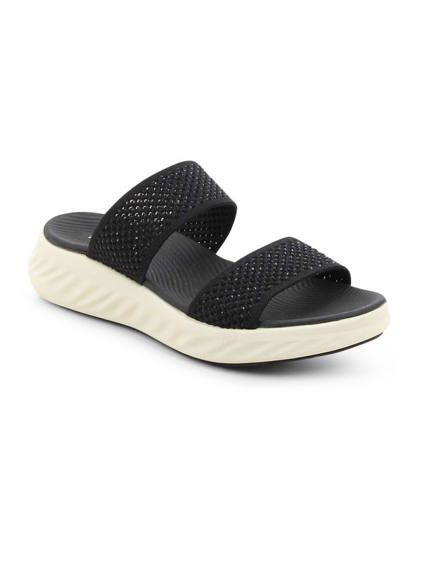 סנדלי נוחות מחוררים עם עקב רוקי לנשים