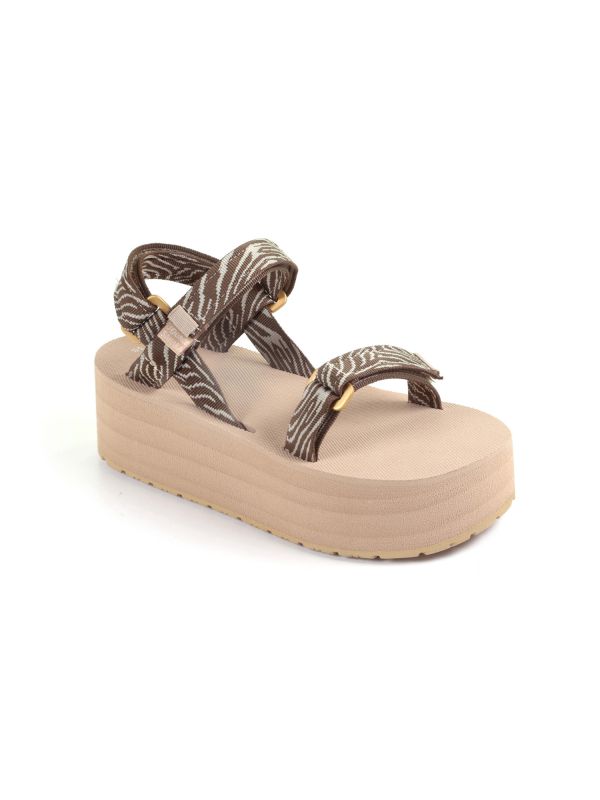 סנדלי שורש דוגמת סהרה זברה לנשים