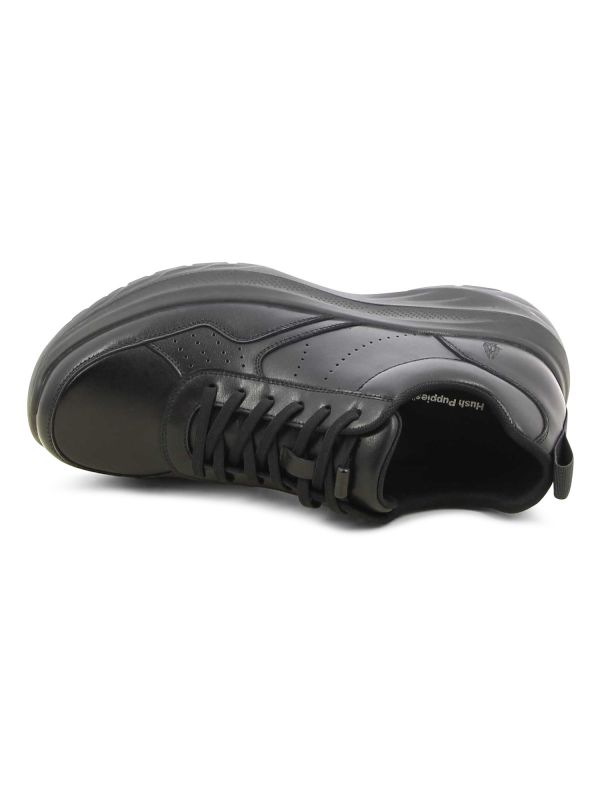 נעל ספורט עור שחורה לגברים