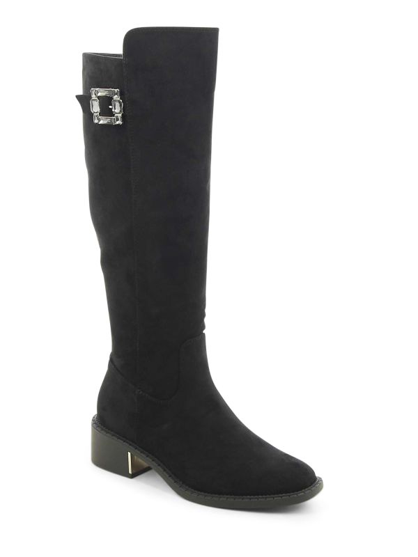 מגפי ברך אלגנטיים במראה עור לנשים