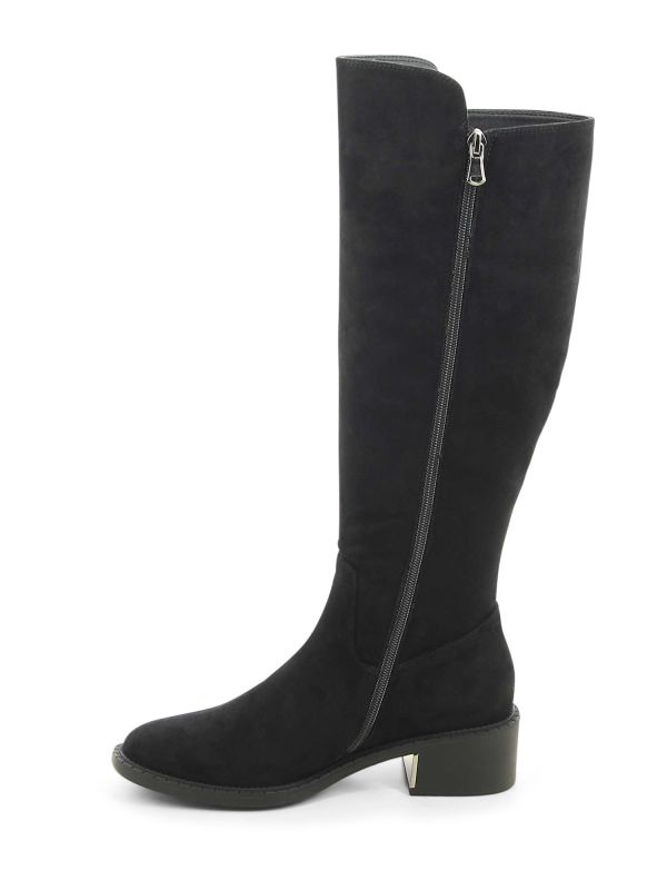 מגפי ברך אלגנטיים במראה עור לנשים