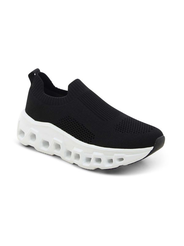 נעלי סליפאון סרוגות עם סוליה מוגבהת לנשים