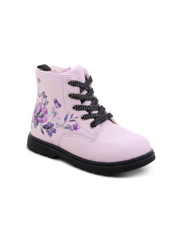 מגפיים צבאיות עם הדפס פרחים לילדות