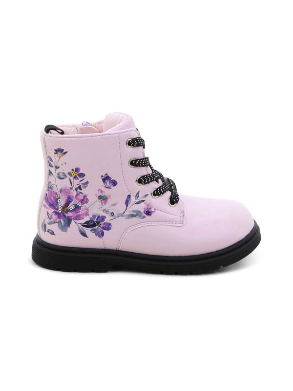 מגפיים צבאיות עם הדפס פרחים לילדות