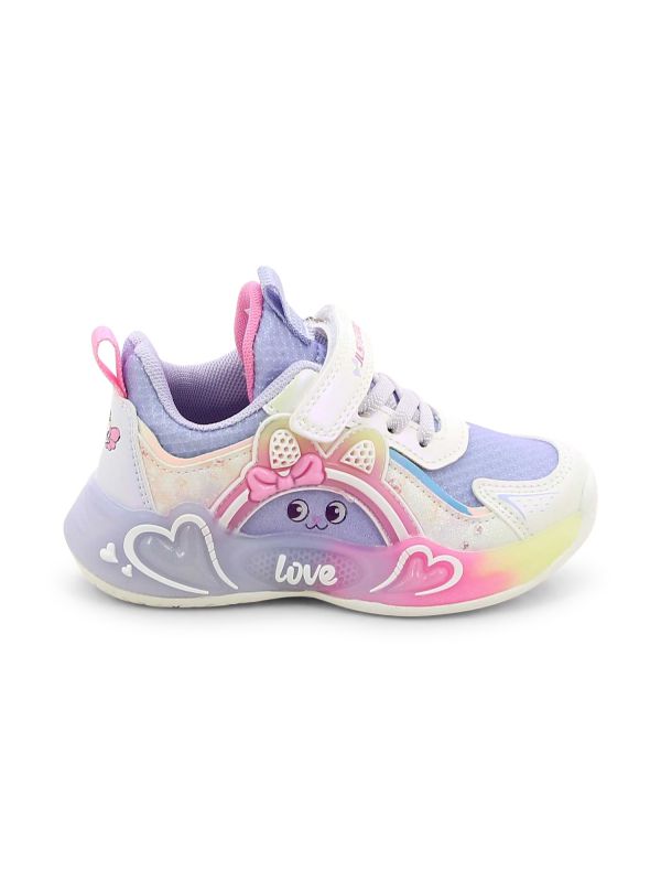 נעלי סניקרס אופנתיות לילדות עם סגירת סקוטש