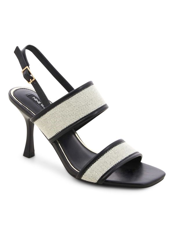 סנדלי סטילטו לנשים עם רצועות ארוגות