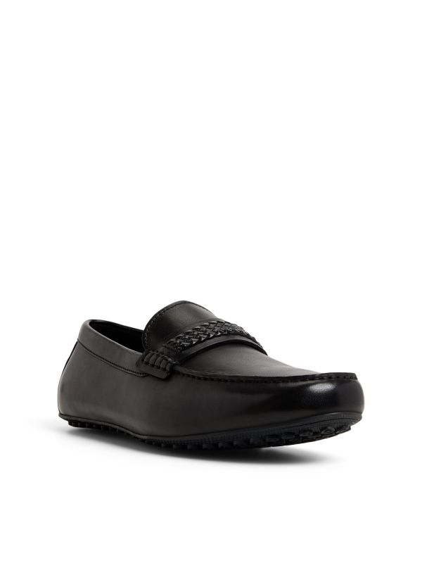 CAMILO-IN - נעלי לואפרס מעור עם רצועה קלועה לגברים