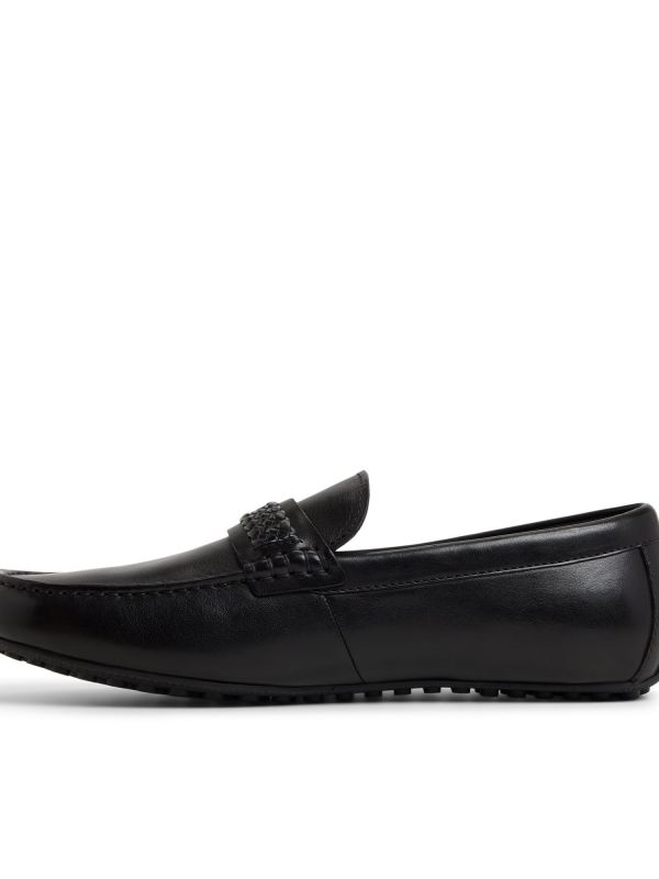 CAMILO-IN - נעלי לואפרס מעור עם רצועה קלועה לגברים