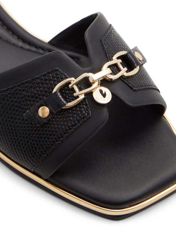 ALAMASSI - כפכפים שטוחים עם אבזם מוזהב לנשים