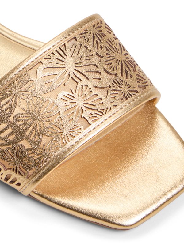 BRILLIANCE - כפכפים שטוחים בדוגמת חיתוכי פרחים לנשים