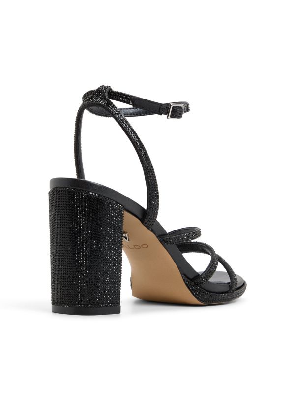 CHICGLOW - סנדלי עקב צ’אנקי עם אבנים לנשים