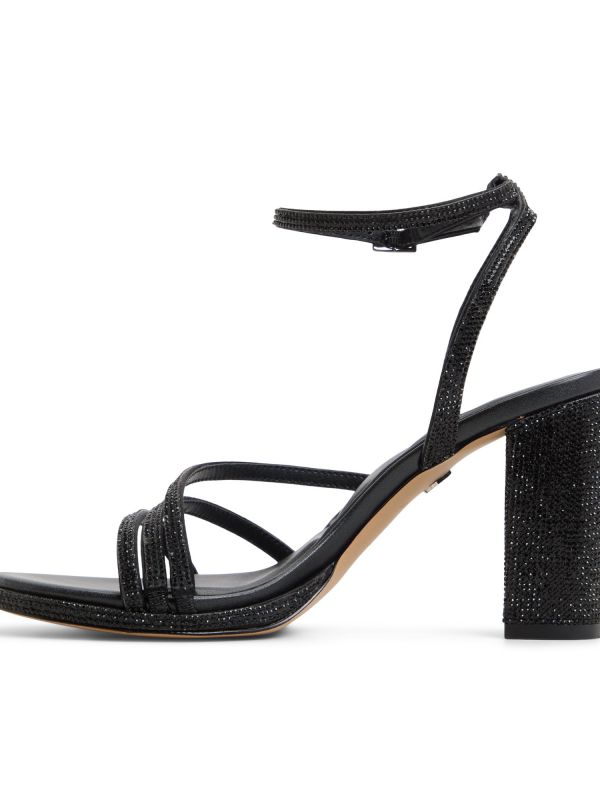 CHICGLOW - סנדלי עקב צ’אנקי עם אבנים לנשים