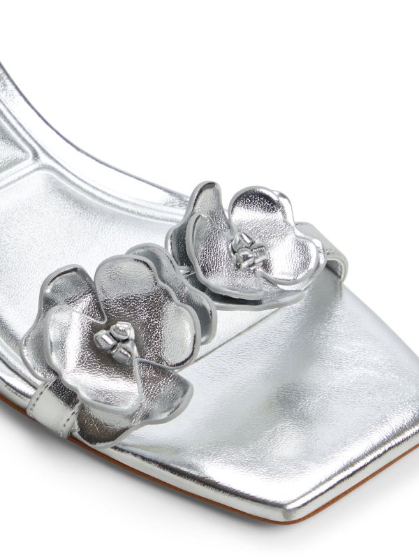 DAISYROSE - סנדלי עקב מעור עם פרחים לנשים