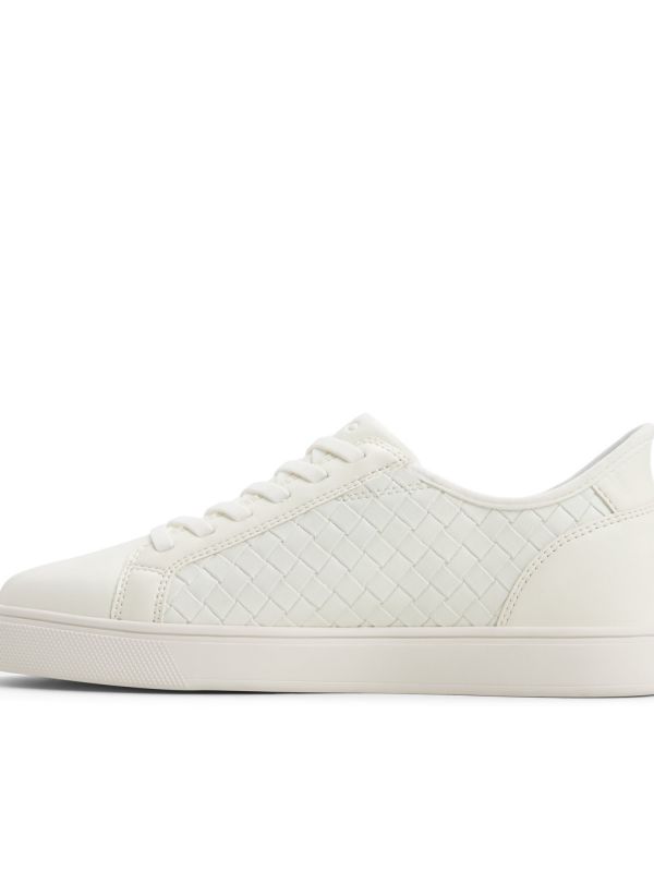 EASYIN - נעלי סניקרס לבנות במראה עור לנשים