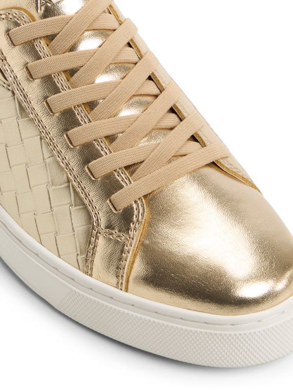 EASYIN - נעלי סניקרס לבנות במראה עור לנשים