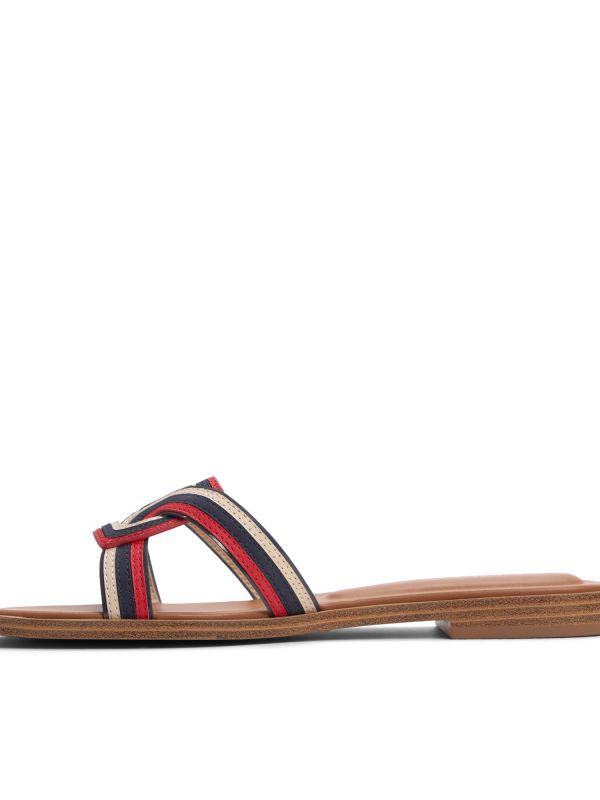 EROK - כפכפים מטאליים שטוחים עם רצועה מוצלבת לנשים