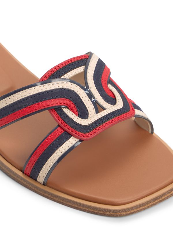 EROK - כפכפים מטאליים שטוחים עם רצועה מוצלבת לנשים