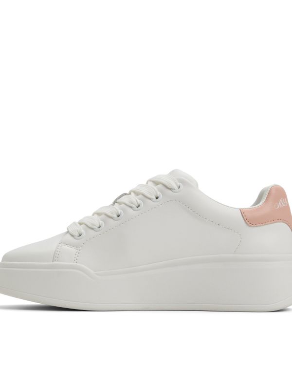 HALERENNA - נעלי סניקרס מעור עם עקב ורוד לנשים