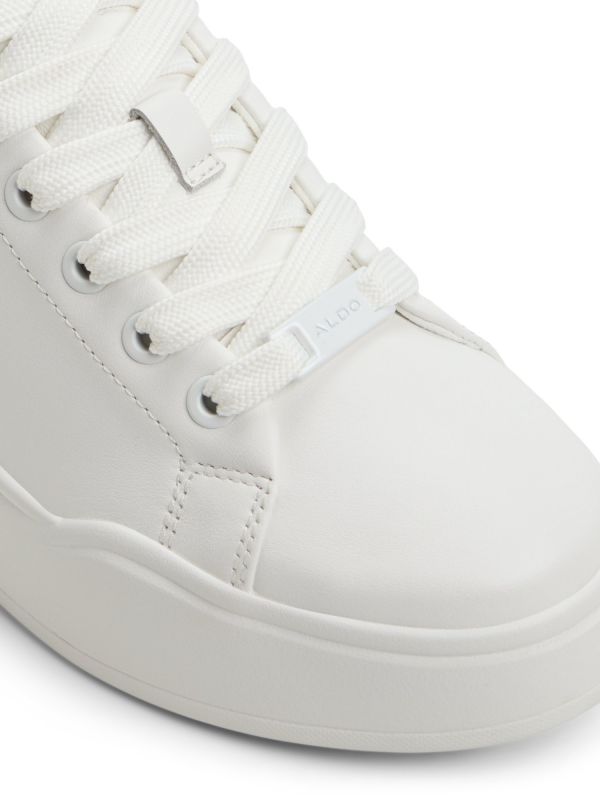 HALERENNA - נעלי סניקרס מעור עם עקב ורוד לנשים