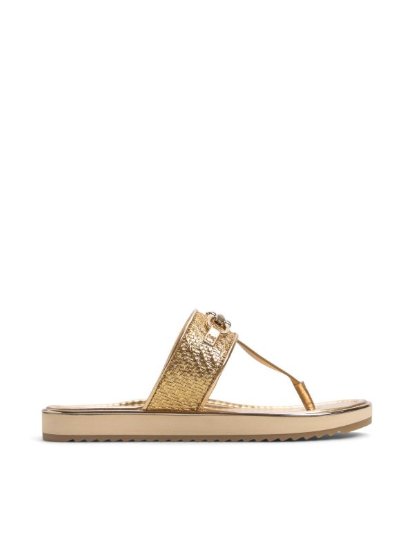 LAJOLLA - כפכפי אצבע מוזהבים עם אבזם לנשים