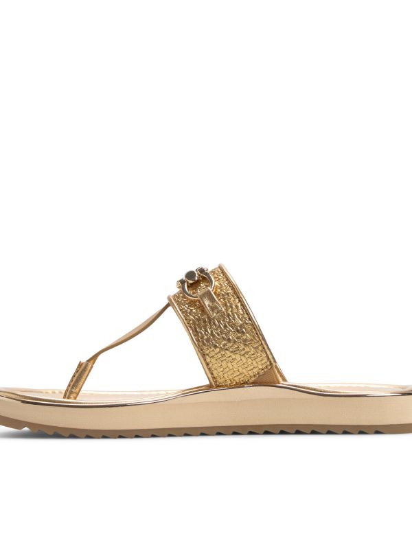 LAJOLLA - כפכפי אצבע מוזהבים עם אבזם לנשים