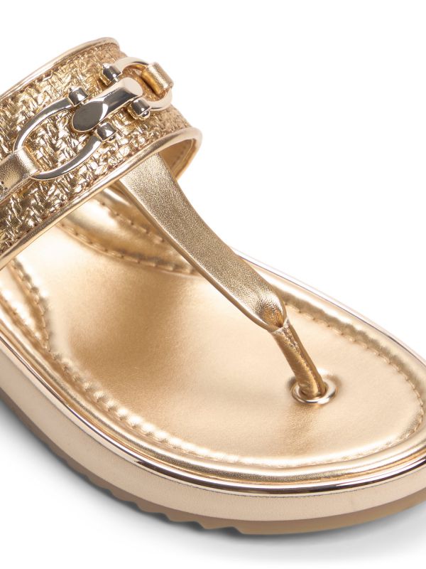 LAJOLLA - כפכפי אצבע מוזהבים עם אבזם לנשים