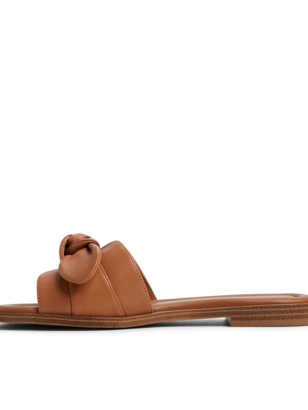 LAVINIA - כפכפי עור שטוחים עם פפיון לנשים