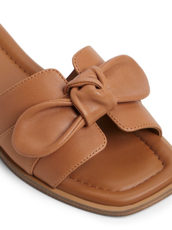 LAVINIA - כפכפי עור שטוחים עם פפיון לנשים