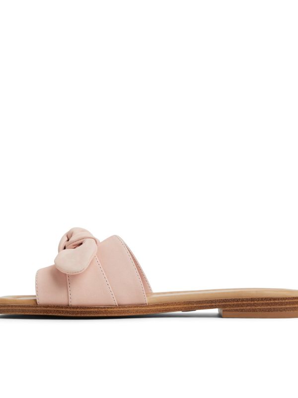 LAVINIA - כפכפי עור שטוחים עם פפיון לנשים