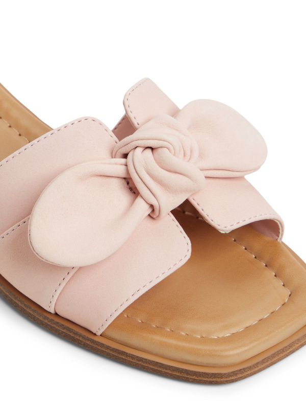 LAVINIA - כפכפי עור שטוחים עם פפיון לנשים