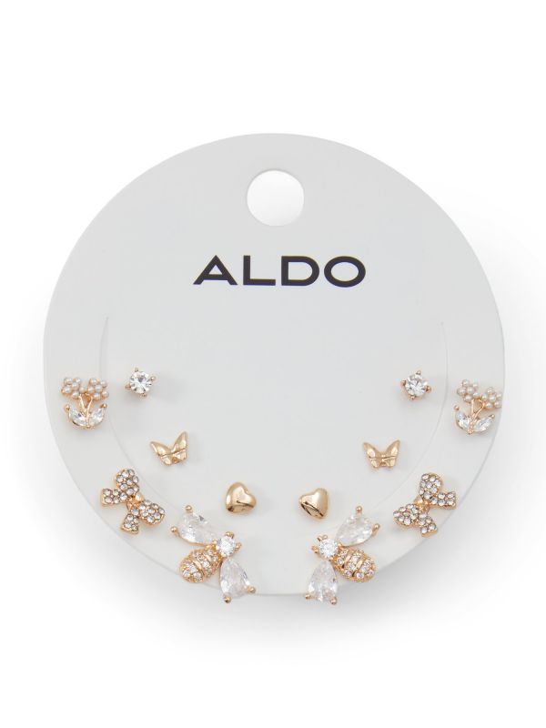 COCQUETTES - מארז עגילי אייקון צמודים בזהב לנשים