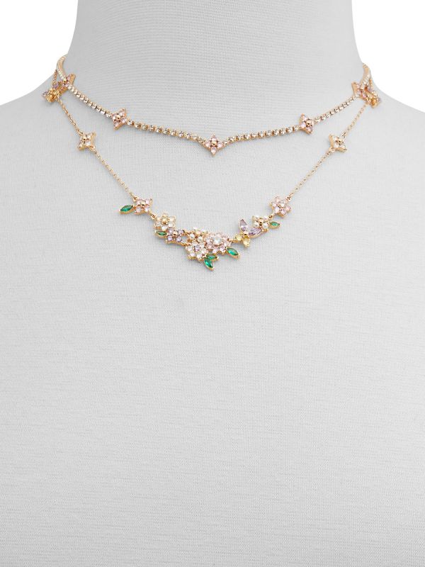 GARDENBLOOM - שרשרת מוזהבת עם תליוני פרחים לנשים