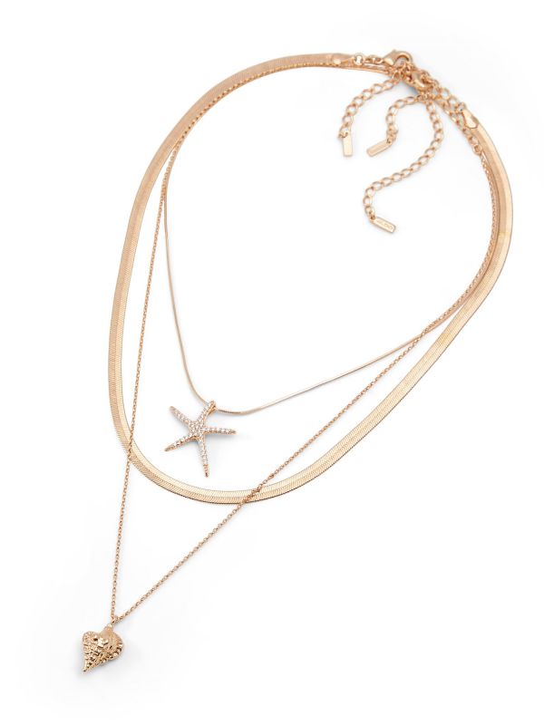 SEASCHARMS - שרשרת מוזהבת עם תליוני ים לנשים