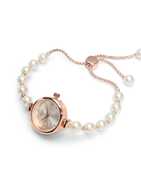 ELLEPEARL - שעון יד לנשים עם רצועת פנינים
