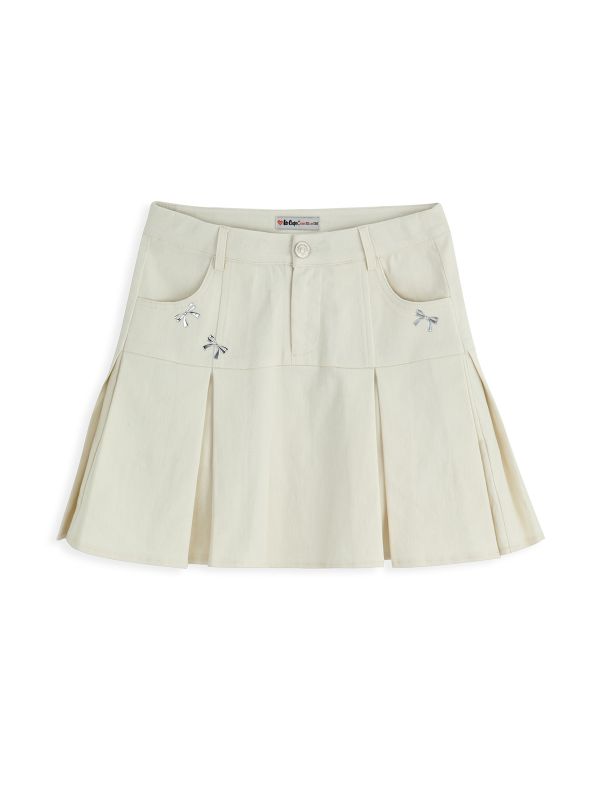 חצאית קפלים עם פפיונים