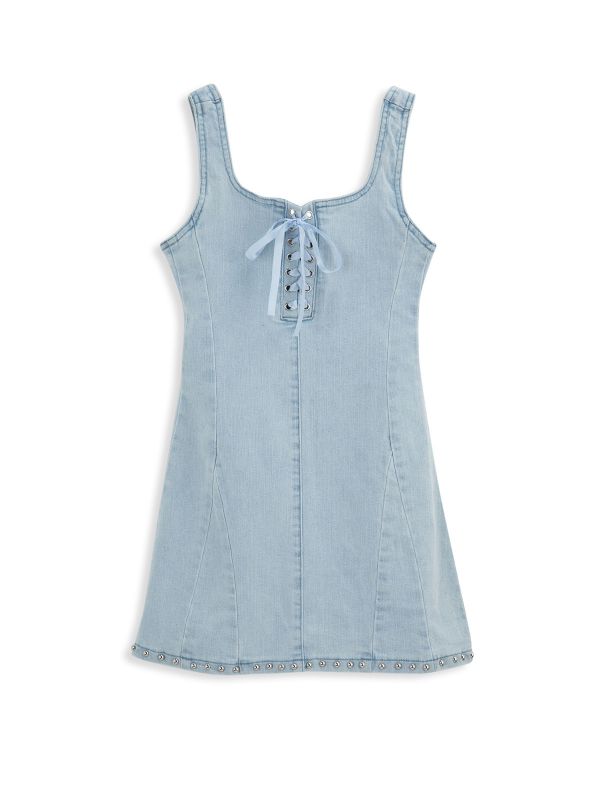 שמלת ג’ינס עם שרוכים לילדות